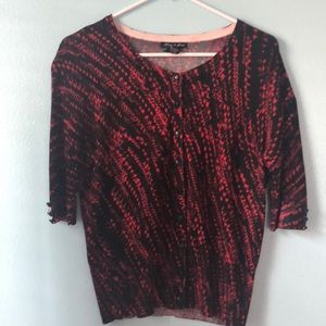 Black and Red short sleeve cardigan